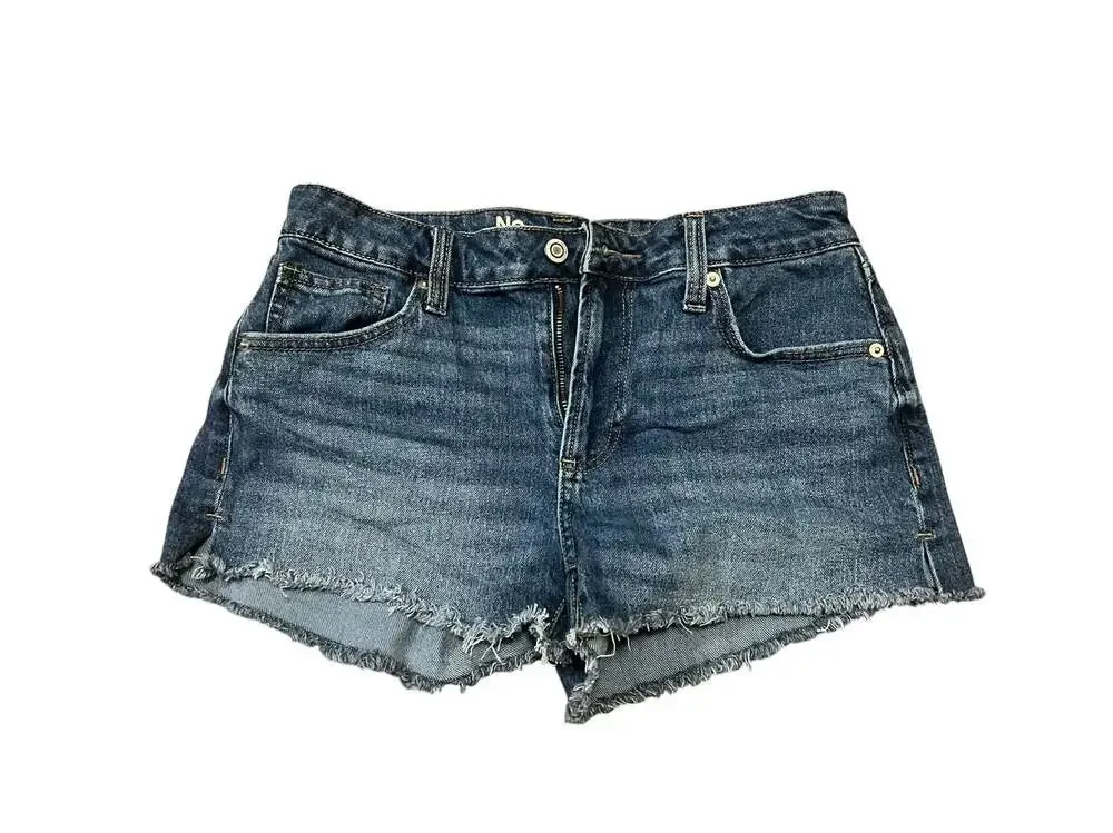 No Boundaries Women's Blue Denim Raw Hem Cut-Off Shorts Size 4